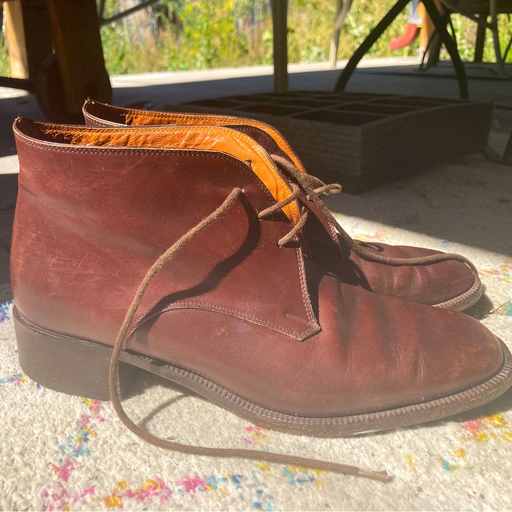 Fratelli Rosetti Italian vintage leather lace-up ankle boots low heel sz 7